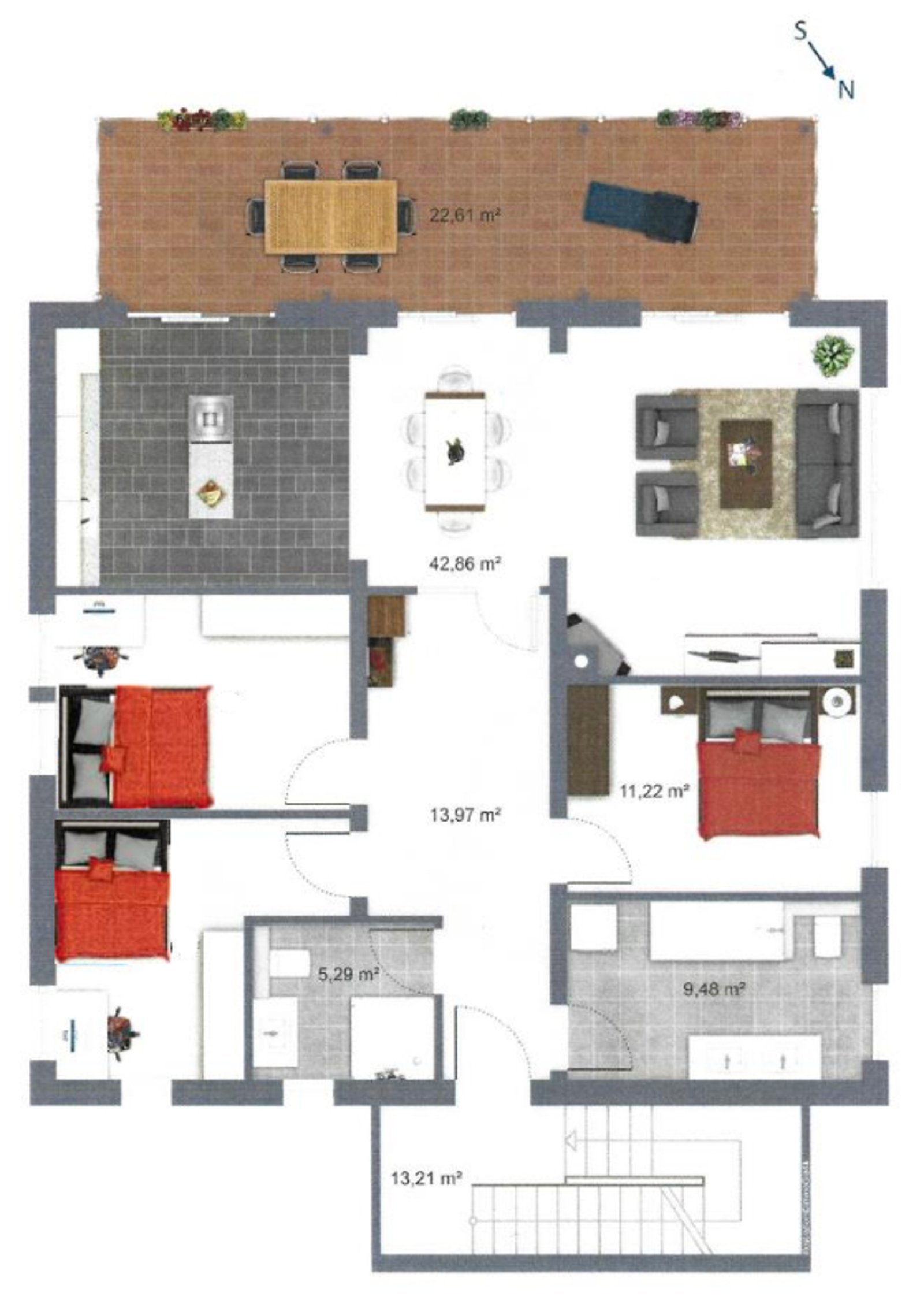 Grundriss Ferienwohnung Düne Grundriss Ferienwohnung Düne